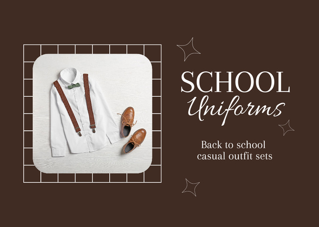 Back to School Announcement with Uniform Postcard Modelo de Design