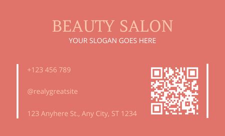 Modèle de visuel Beauty and Makeup Salon Ad on Red - Business Card 91x55mm