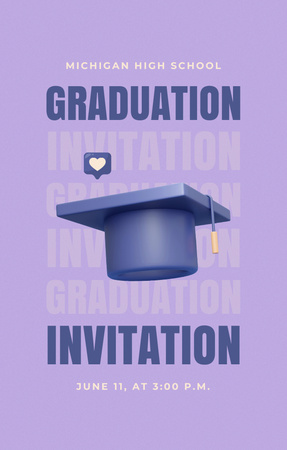 Graduation Party Announcement Invitation 4.6x7.2in Design Template