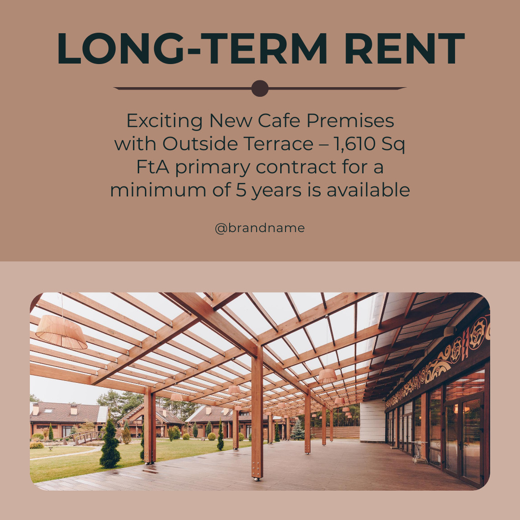 Long Term Rent Cafe Instagram AD – шаблон для дизайна