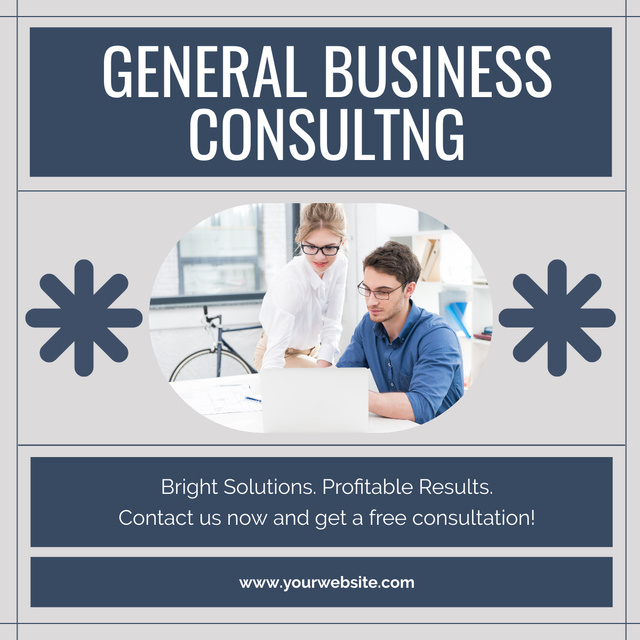 Services of General Business Consulting LinkedIn postデザインテンプレート