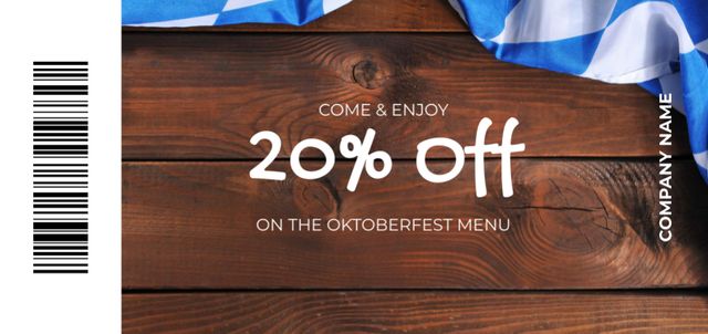 Festive Discount Offer on Oktoberfest Menu Coupon Din Largeデザインテンプレート