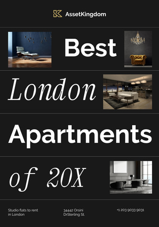 Best London Apartments Offer Poster 28x40in Design Template