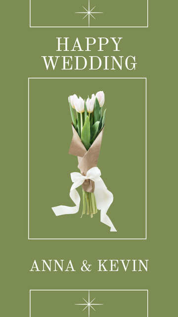 Designvorlage Wedding Celebration Announcement with Tulips für Instagram Story
