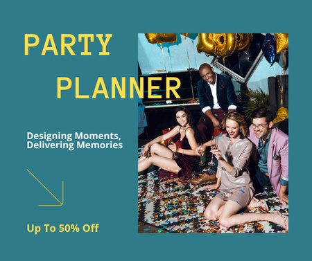 Discount on Organizing Emotional Parties Facebook Design Template