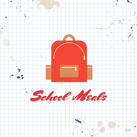 Designvorlage Schullebensmittel-Werbung mit Rucksack für Animated Logo