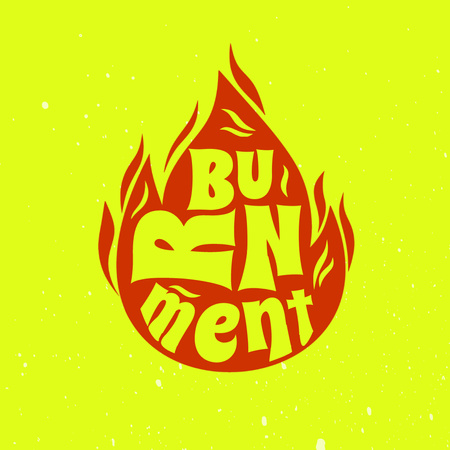 Emblem with Fire Logo Design Template