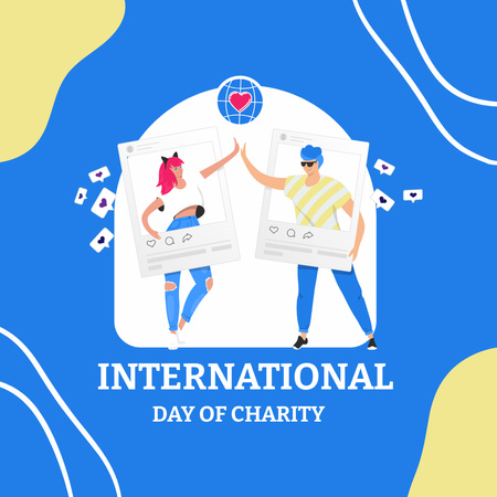Template di design Giornata internazionale di beneficenza con i volontari Instagram
