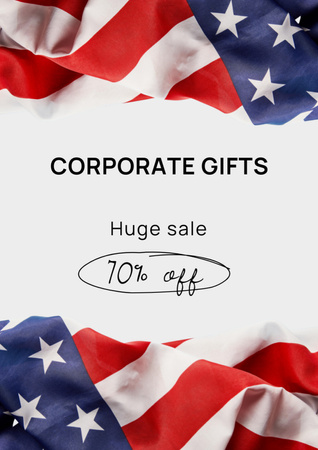 USA Independence Day Corporate Gifts Poster A3 Design Template