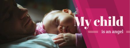 Father embracing baby Facebook cover Design Template