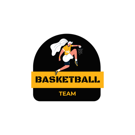 Basketball Sport Team Emblem Logo Design Template