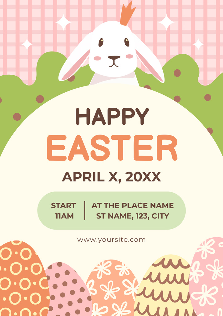 Easter Holiday Celebration Ad Poster Design Template