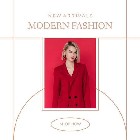 Crimson Fashion New Arrival  Instagram Design Template