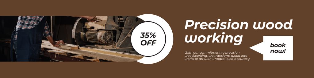 Discount on Wood Working Services Offer Twitter Design Template