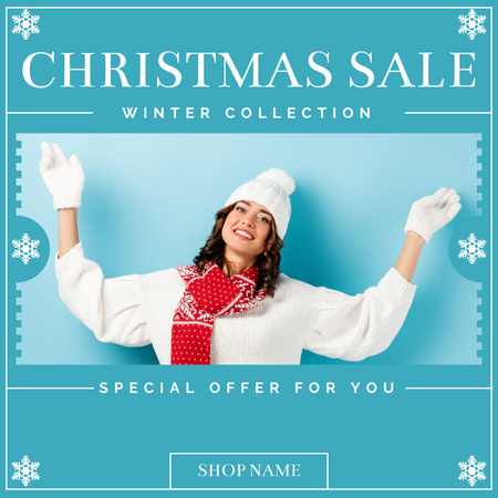 Plantilla de diseño de Christmas Sale of Winter Fashion Collection Instagram AD 