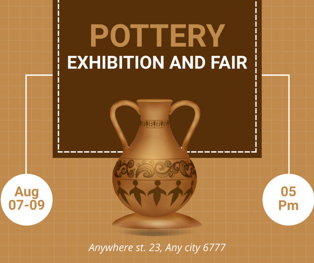 Plantilla de diseño de Pottery Exhibition and Fair Announcement Facebook 