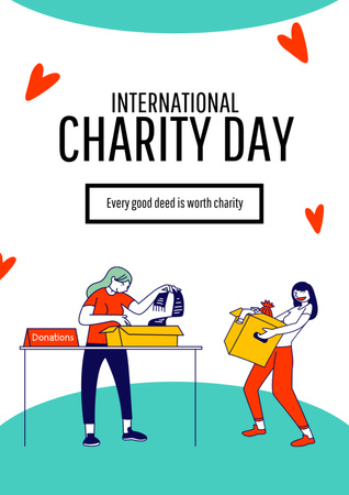 International Day of Charity Poster A3 Design Template