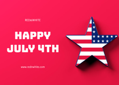 USA Independence Day Celebration Announcement with Star