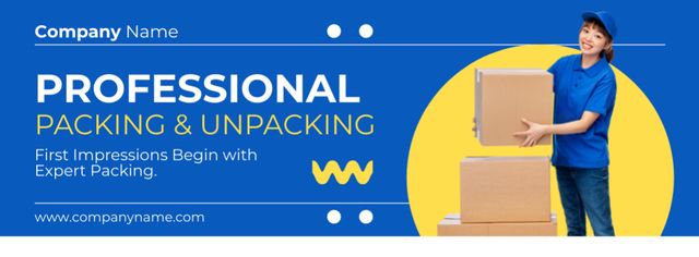Ontwerpsjabloon van Facebook cover van Services of Professional Packing and Unpacking