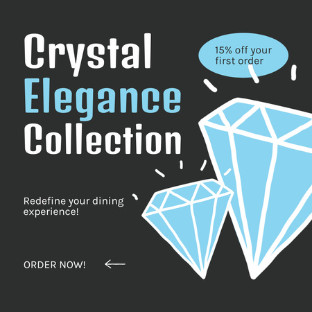 Crystal Diamond Collection At Reduced Price Offer Animated Post Design Template