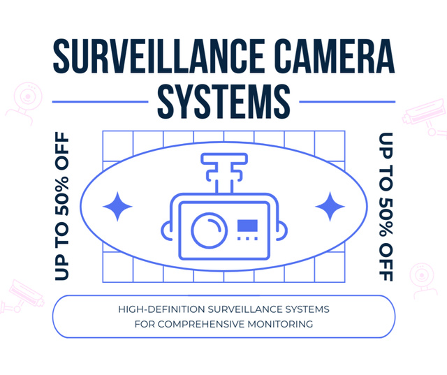 Template di design Discount on Surveillance Systems Installing Facebook