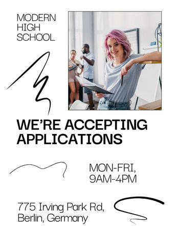 School Apply Announcement Flyer 8.5x11in Design Template