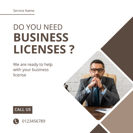 Business License Services Instagram tervezősablon