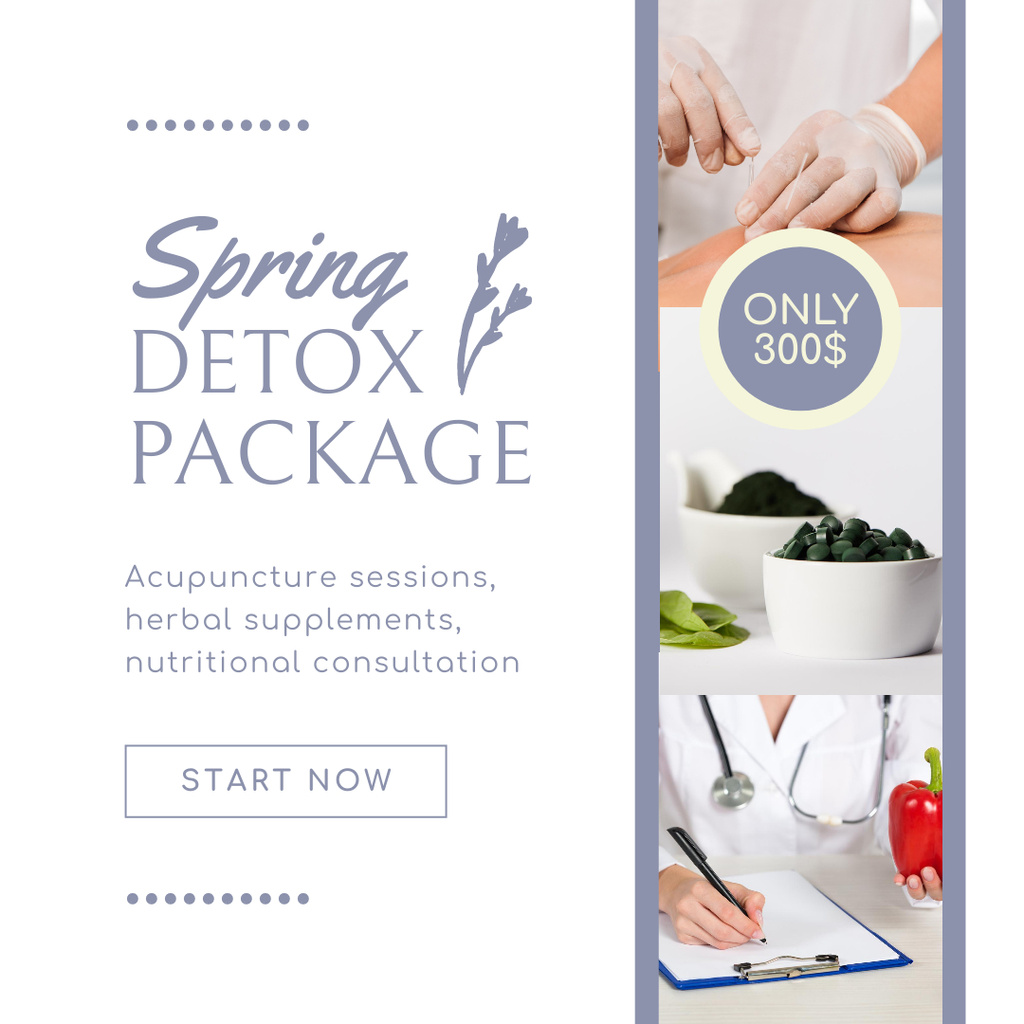 Ontwerpsjabloon van Instagram van Beneficial Price For Spring Detox Package In Alternative Medicine