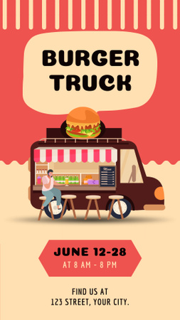 Burger Truck Ad Instagram Story tervezősablon