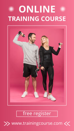  Online Traning Fitness Course Instagram Story Design Template