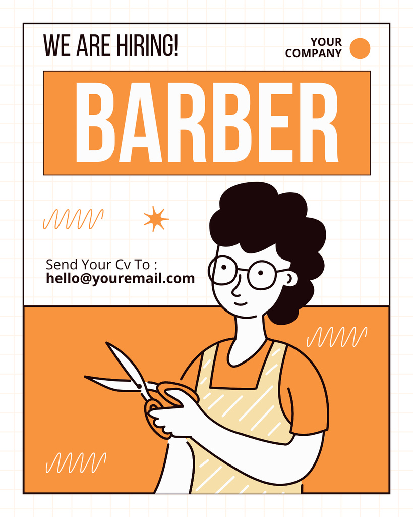 Ad of Hiring a Barber Instagram Post Vertical Design Template