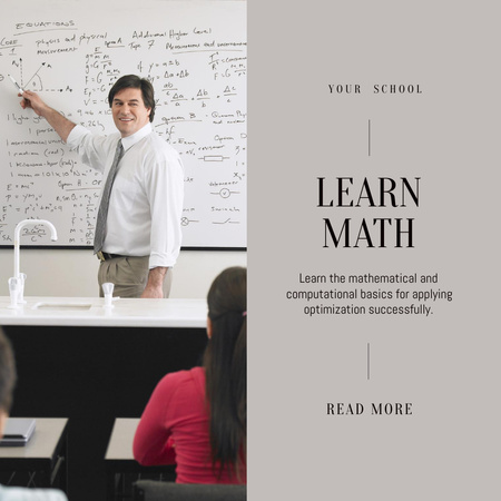 Math Courses Ad Animated Post Design Template