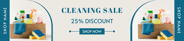 Household Cleaning Goods Sale Ebay Store Billboard Modelo de Design