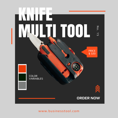 Knife Multi Tool for Hiking Instagram AD Design Template