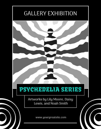 Psychedelic Exhibition in Gallery Announcement Poster 22x28in Design Template