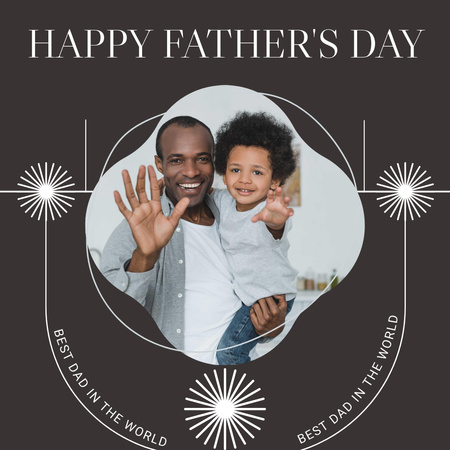 Ontwerpsjabloon van Instagram van Father's Day Card with Happy African American Family