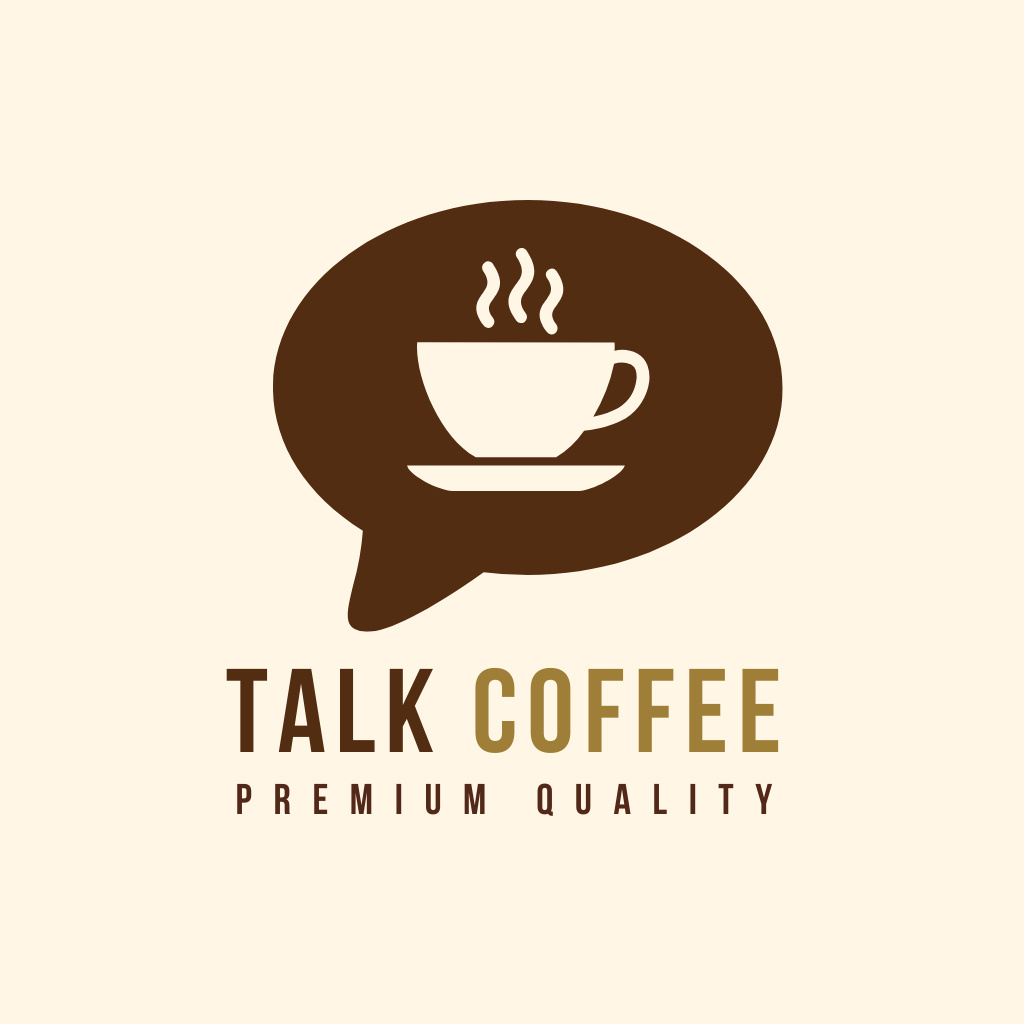 Premium Coffee Conversations Logo Tasarım Şablonu