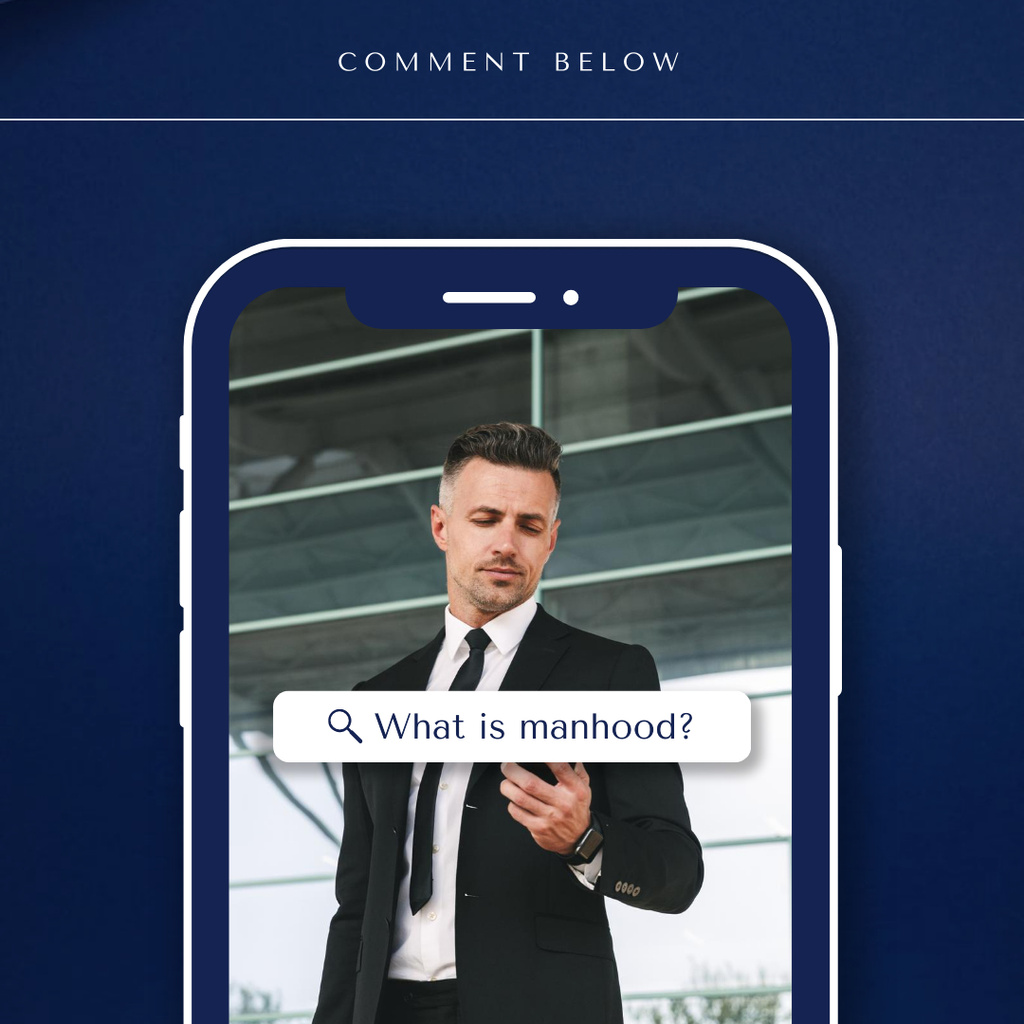 Manhood Inspiration with Confident Businessman Instagram – шаблон для дизайну