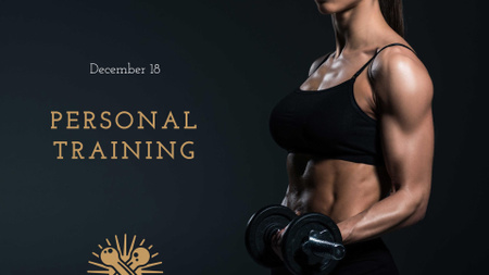 személyi edzés ajánlat a sportoló nő FB event cover tervezősablon