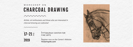 Modèle de visuel Drawing Workshop Announcement Horse Image - Tumblr