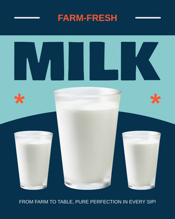 Fresh Farm Milk Offer Instagram Post Vertical Design Template