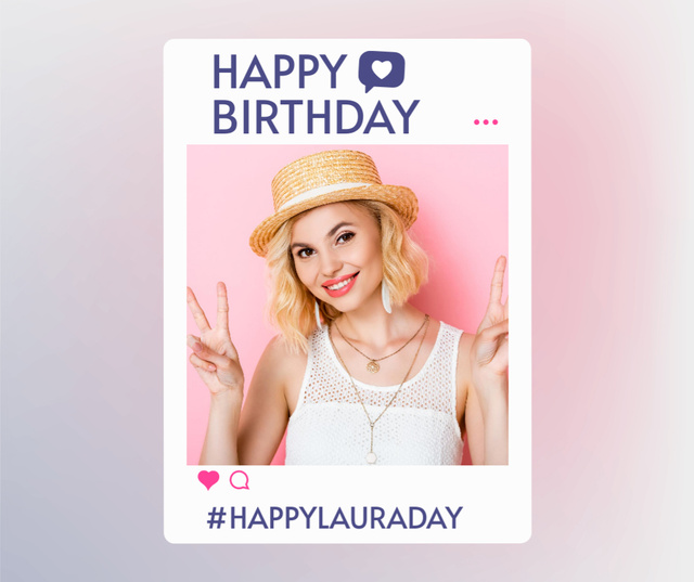 Birthday of Beautiful Young Blonde Facebook Design Template
