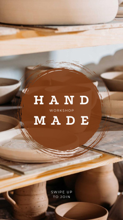 Modèle de visuel plats d'argile faits à la main - Instagram Story