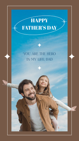 Awesome Father with Daughter on Father's Day And Greetings Instagram Story Design Template