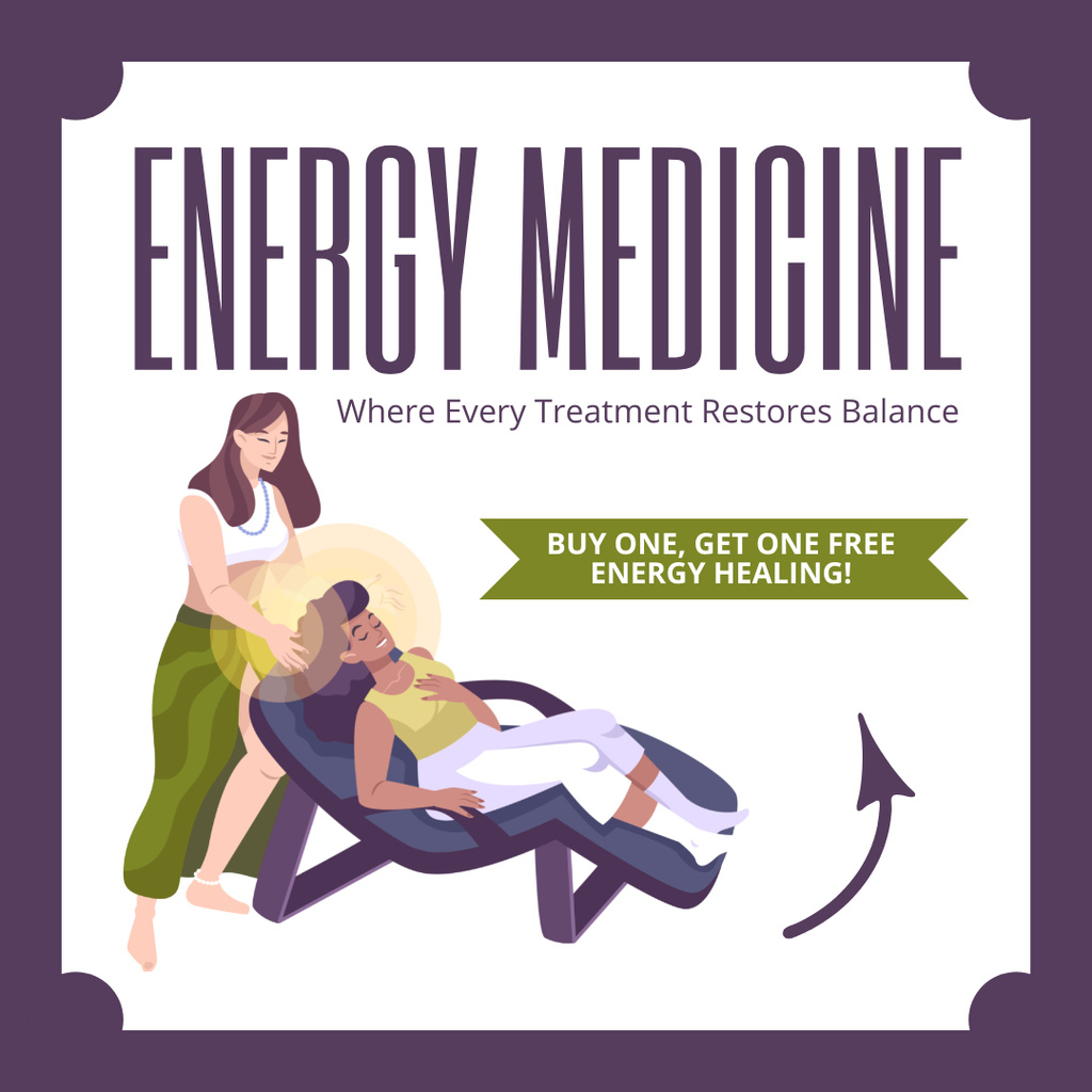 Designvorlage Effective Energy Medicine With Promo Offer für Instagram AD