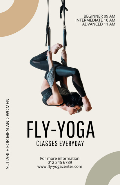 Ontwerpsjabloon van Flyer 5.5x8.5in van Suitable For Everyone Aerial Yoga Training Offer