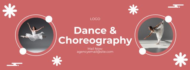 Plantilla de diseño de Promo of Choreography Classes with Dancing Woman Facebook cover 