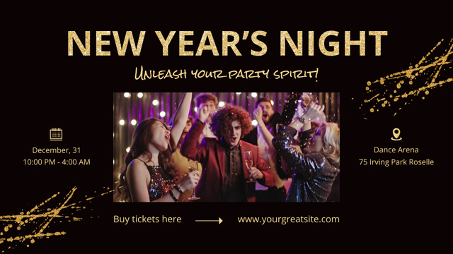 Ontwerpsjabloon van Full HD video van Amazing New Year Night Party Announcement