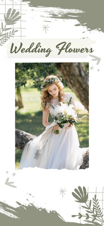 Όμορφα λουλούδια γάμου με χαριτωμένη νύφη Snapchat Moment Filter Πρότυπο σχεδίασης