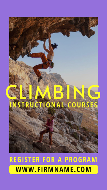 Climbing Instructional Courses Instagram Video Story tervezősablon